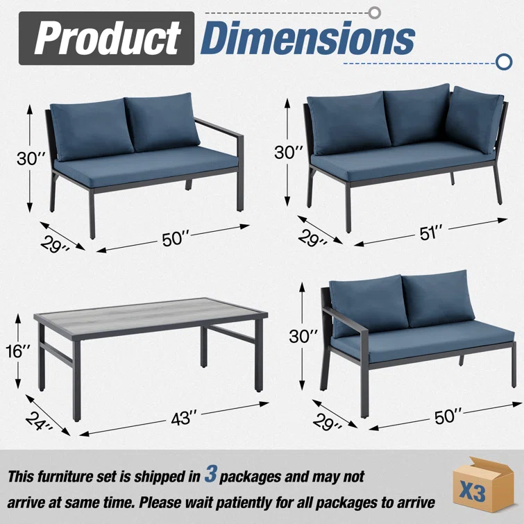 Justise 6 - Person Outdoor Seating Group with Cushions