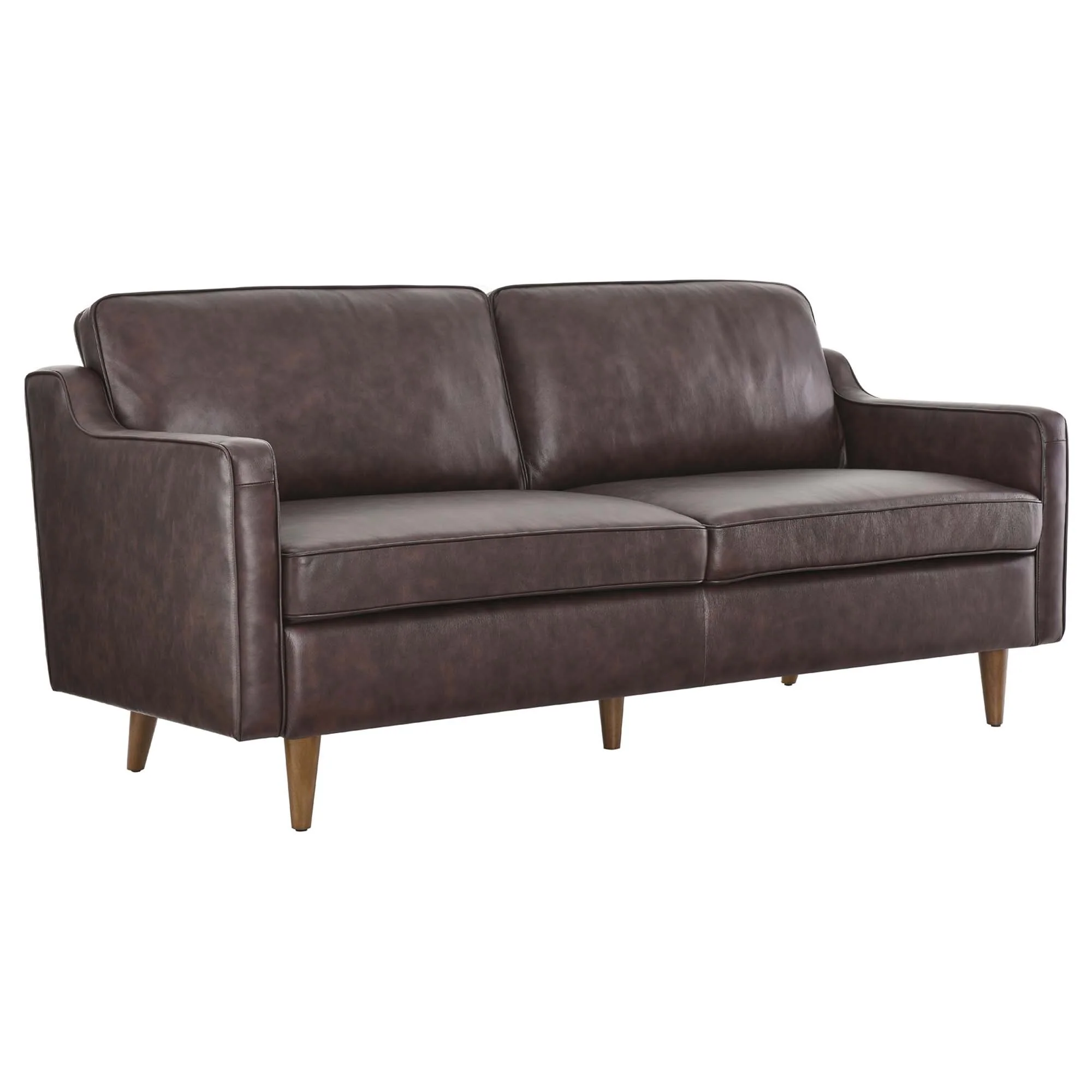 Impart Mid-century Modern Top-grain Leather Sofa