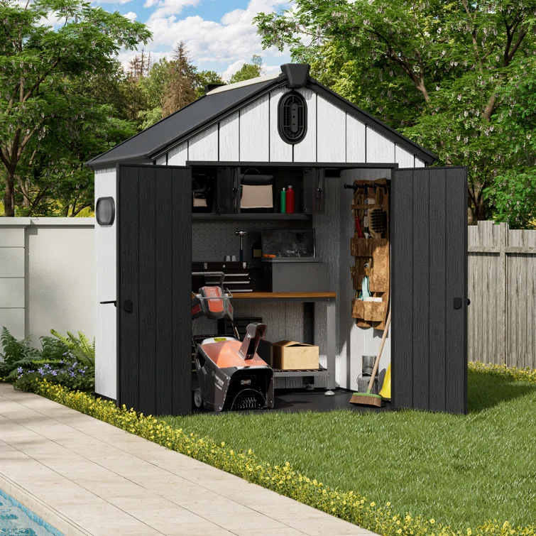 6 ft. W x 6 ft. D Polyethylene Plastic Storage Shed