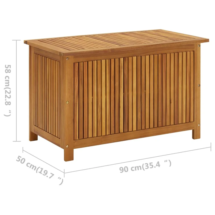 Outdoor Storage Deck Box Chest for Patio Cushions Tools Solid Acacia Wood