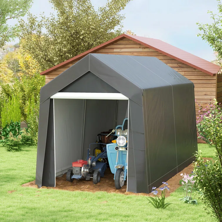 7 ft. W x 12 ft. D Metal Lean-to Storage Shed
