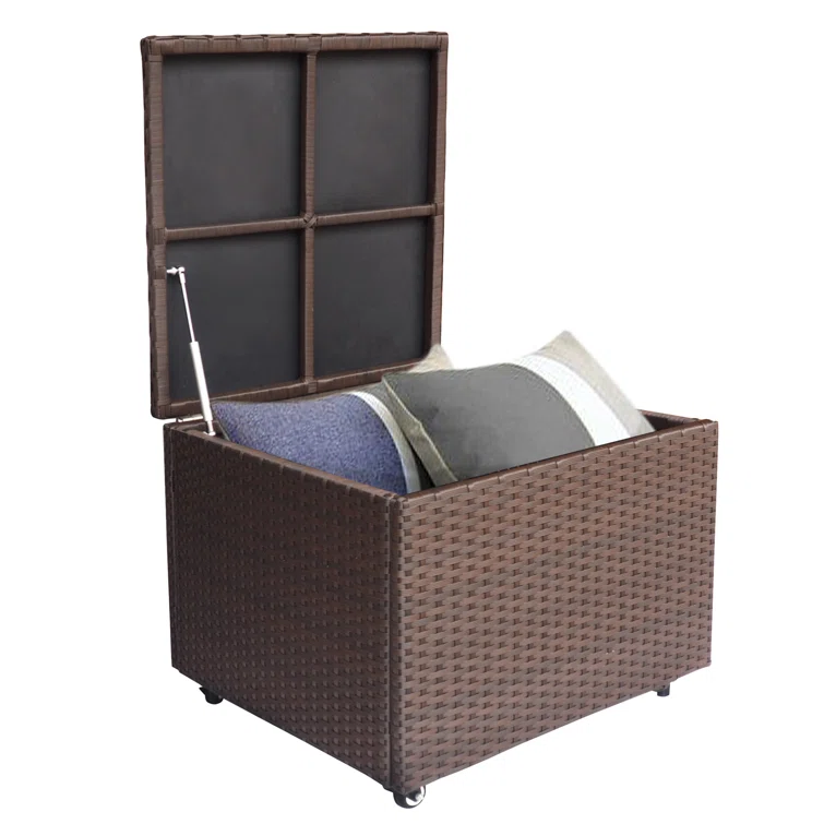 ATR Arttoreal 22.4'' W 22 Gallons Water Resistant Wicker Deck Box with Wheels in Brown
