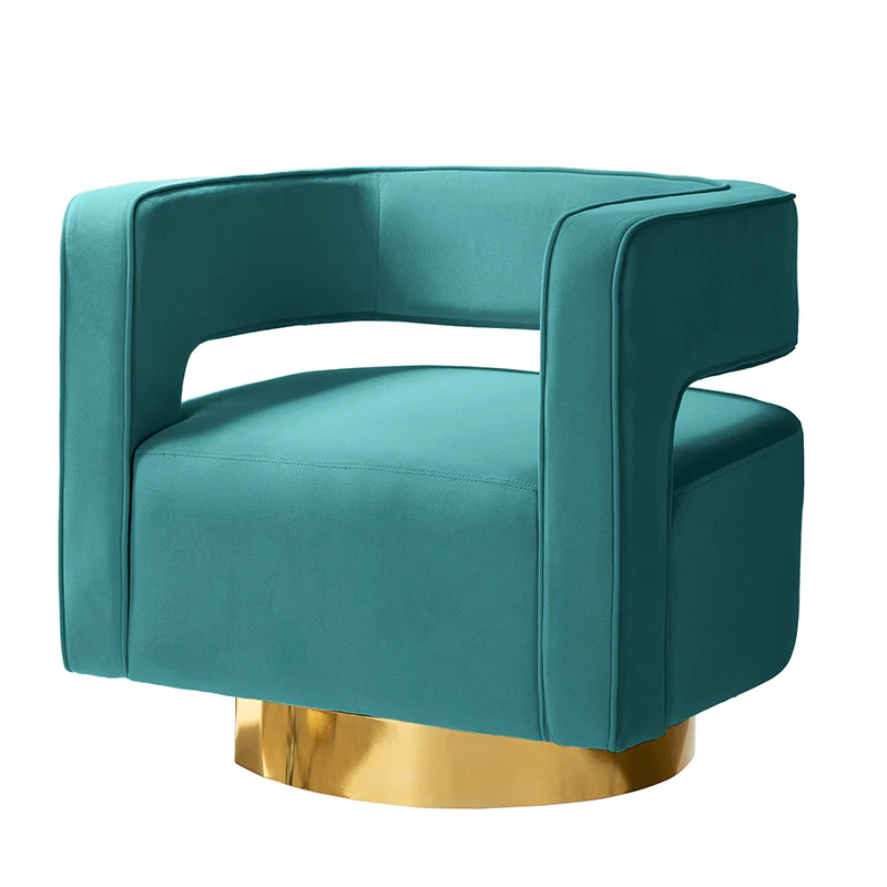 Agata Velvet Swivel Barrel Armchair