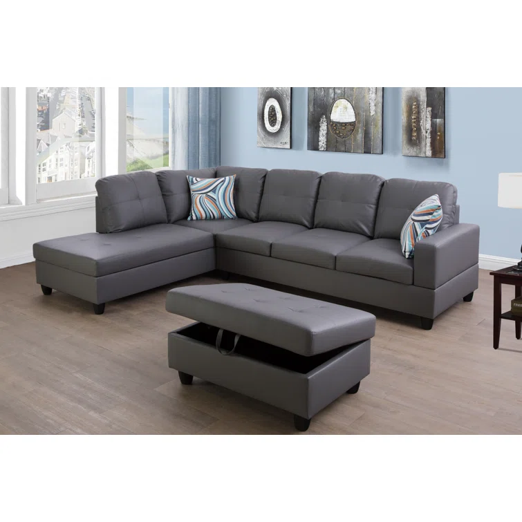 Freelandville 3 - Piece Faux Leather Sectional