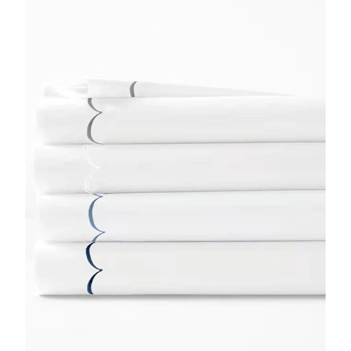 Home Sweet Home Collection 600TC Cotton Scallop Embroidery Pillowcase OR Euro Sham Set