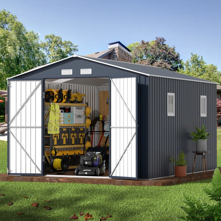 10 Ft. W X 12 Ft. D Outdoor Metal Storage Shed
