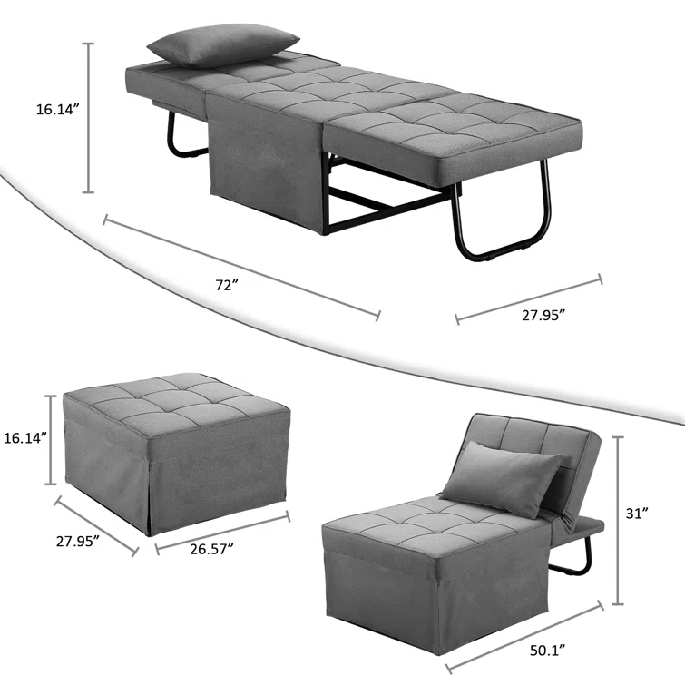 Cimino 28'' Upholstered Sleeper Sofa