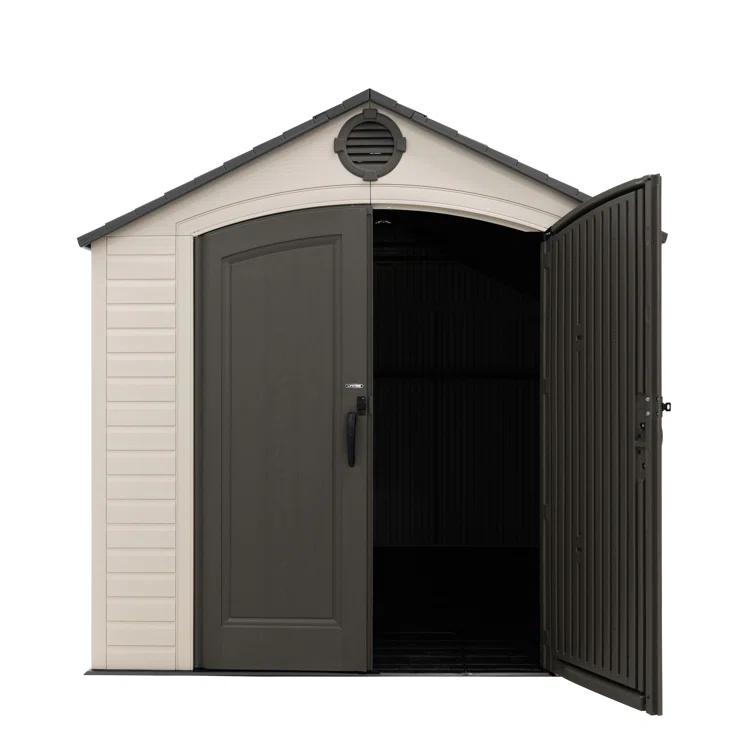 8 Ft. x 12.5 Ft. High-Density Polyethylene Outdoor Storage Shed with Steel-Reinforced Construction
