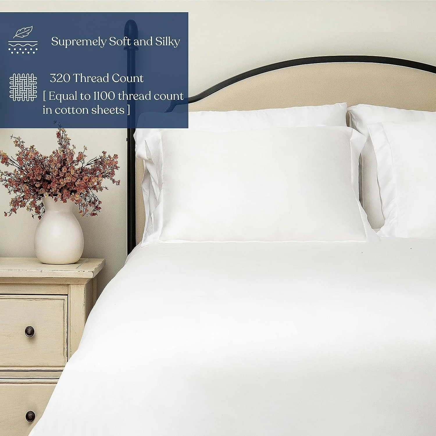 Delara 100% Eucalyptus Lyocell Tencel Pillowcase, Naturally Cooling, Super Soft, Moisture-Wicking, Smooth & Breathable