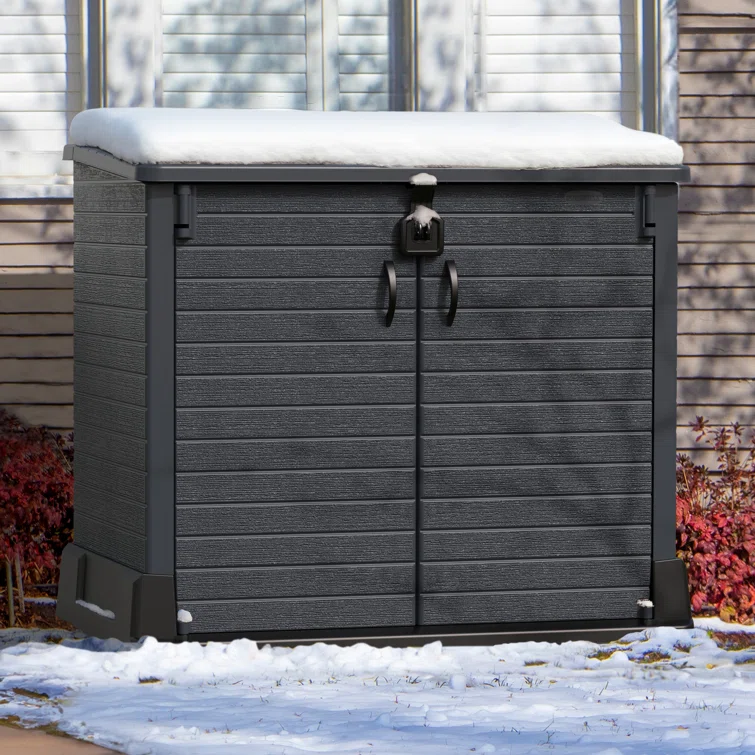 4 ft. 3 in. W x 2 ft. 5 in. D Plastic Horizontal Garbage Shed