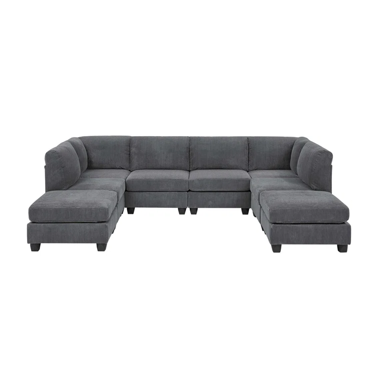 8 - Piece Corduroy Sectional