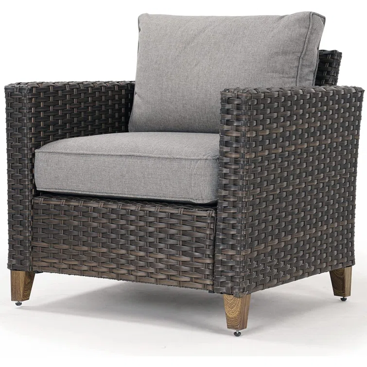 Melbourne 7-Pieces Wicker Sofa Seating Group  with Fire Pit Table Conversation Set