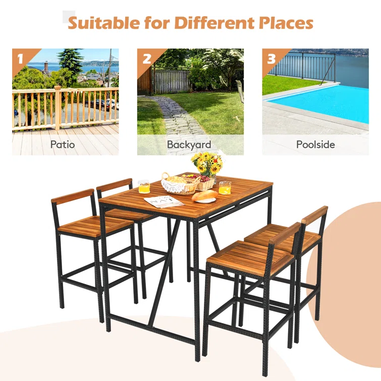 Nigel 4 - Person Square Outdoor Dining Set