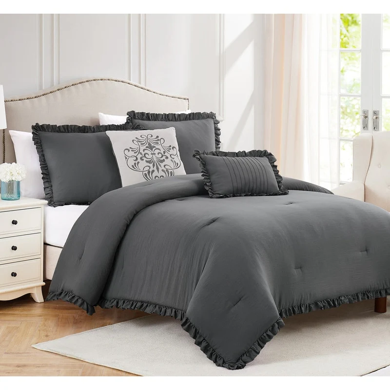 Portland Ruffled Washed Comforter Set