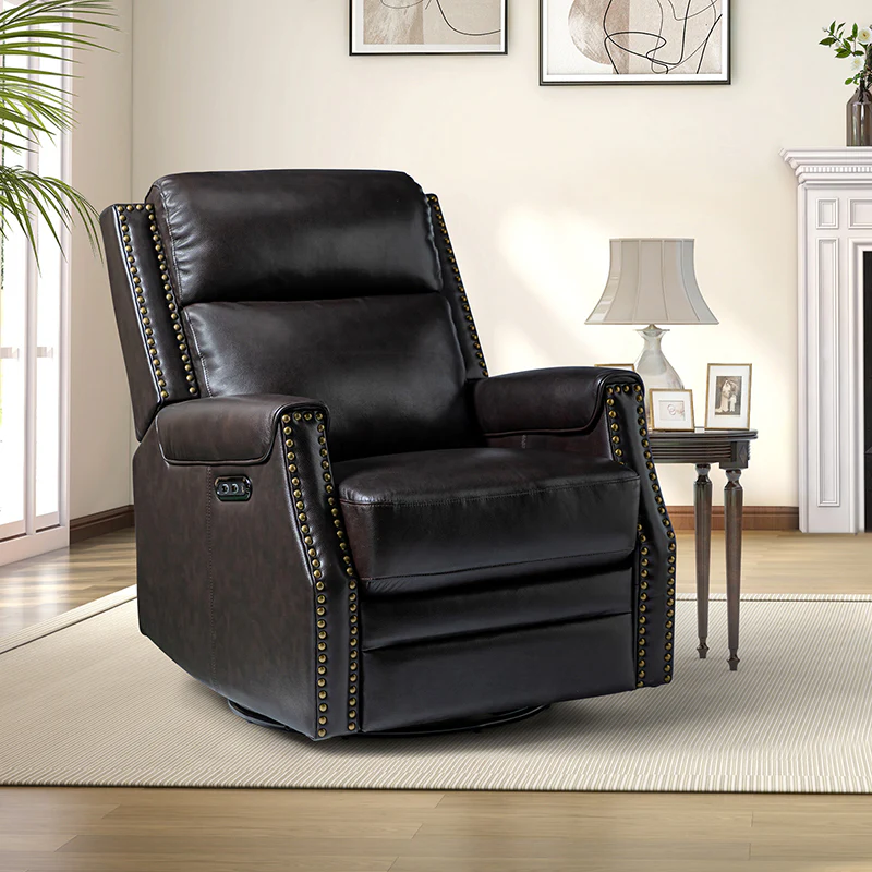 Hieronymus Genuine Leather Power Rocking Recliner