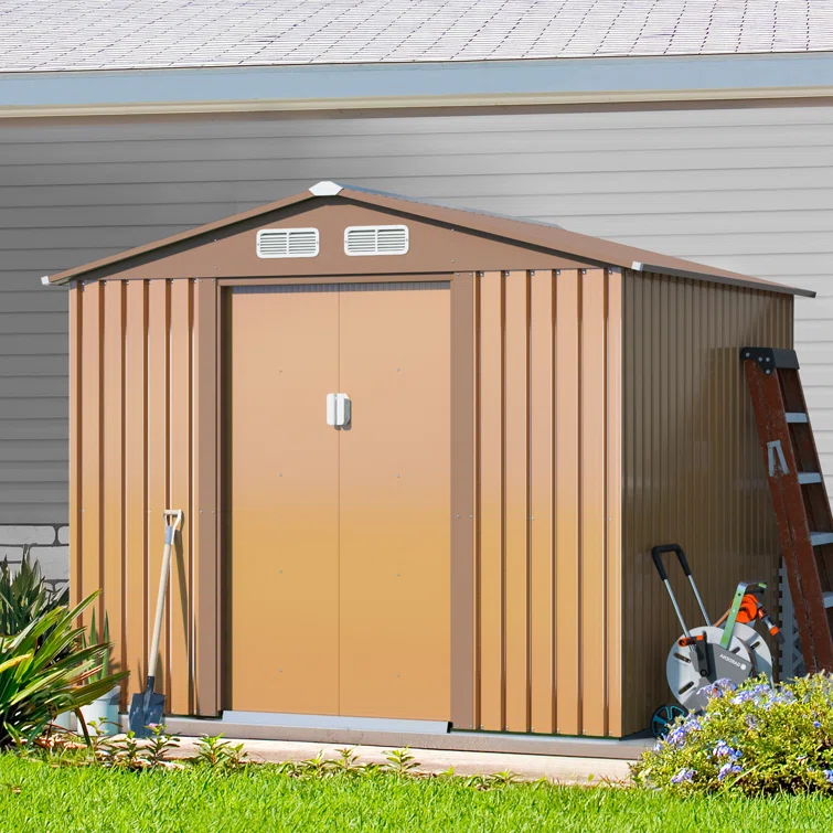 8 ft. W x 8 ft. D Metal Storage Shed