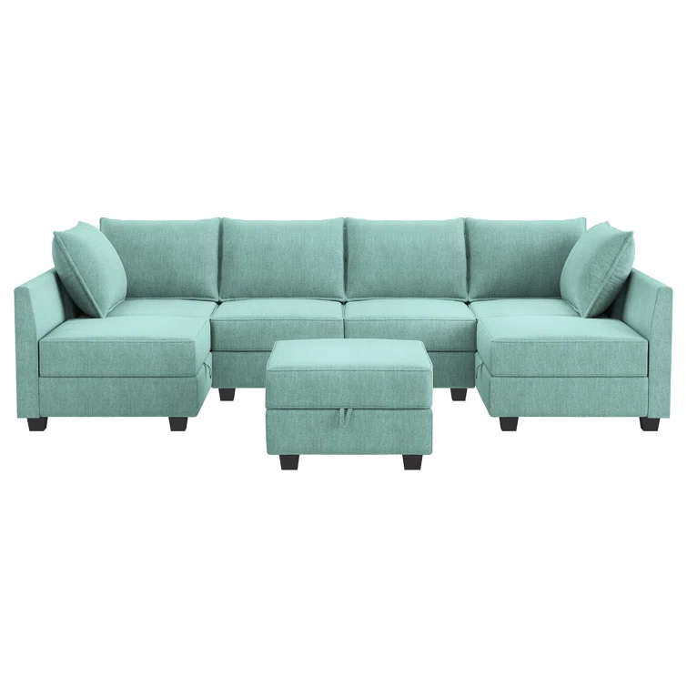 Nikitas U shaped Modular Sectional Sofa with Reversible Chaise