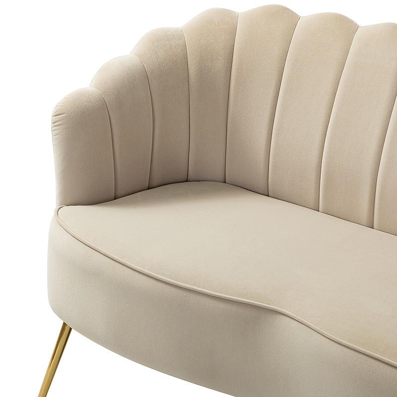 Ariel 3-Piece Scalloped Velvet Living Room Set