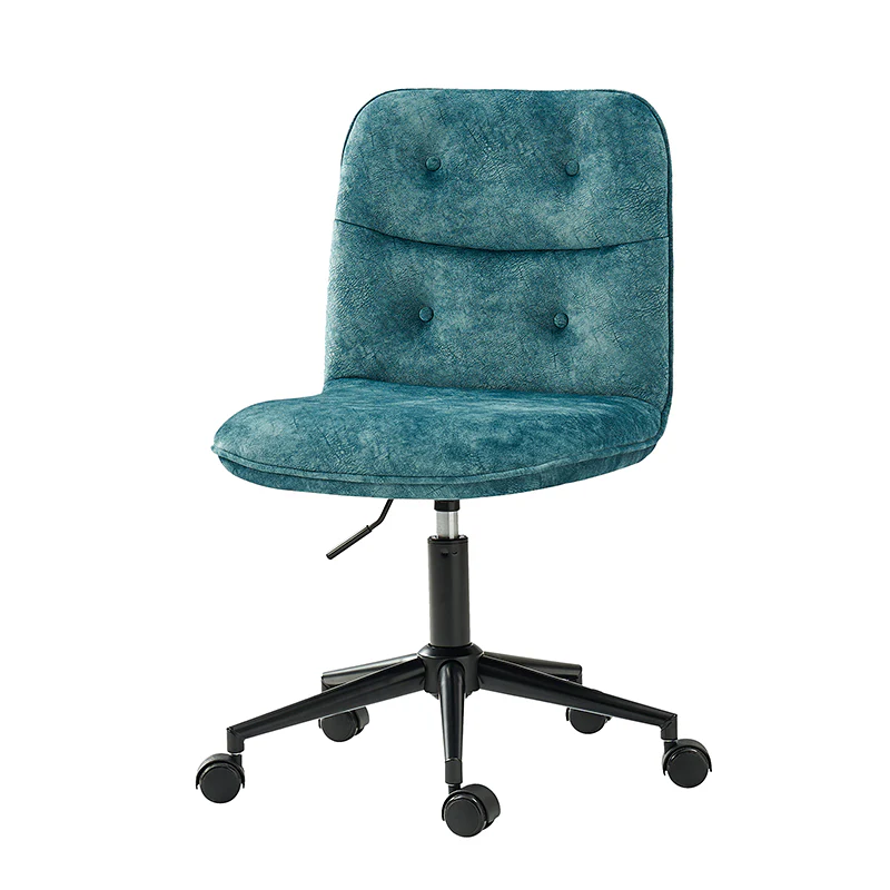 Leonhard Upholstered Swivel Task Chair: Plush Velvet Feel with Linen-Inspired Fabric, Adjustable Height, and Wheels