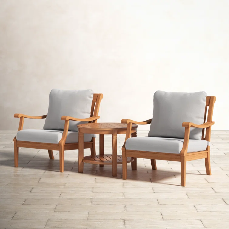 Arizona 3 - Piece Teak Outdoor Seating Group with Cushions