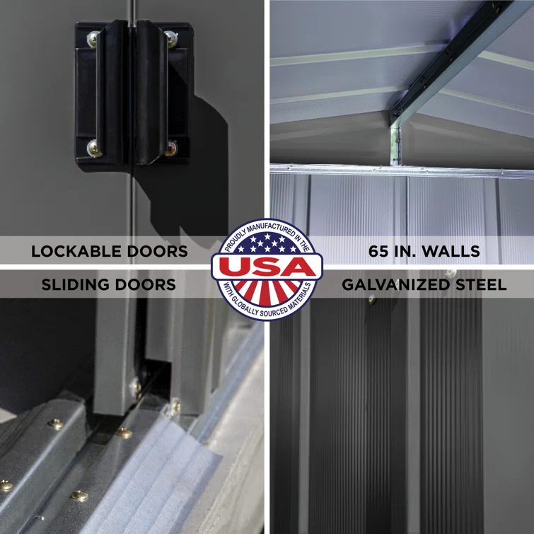 10 ft. W x 13 ft. 5 in. D Steel Vertical Storage Shed