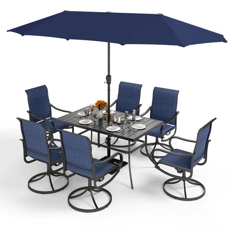 Sutiya 6 - Person Rectangular Outdoor Dining Set