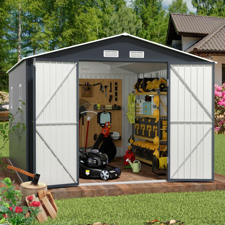 10 Ft. W X 12 Ft. D Outdoor Metal Storage Shed