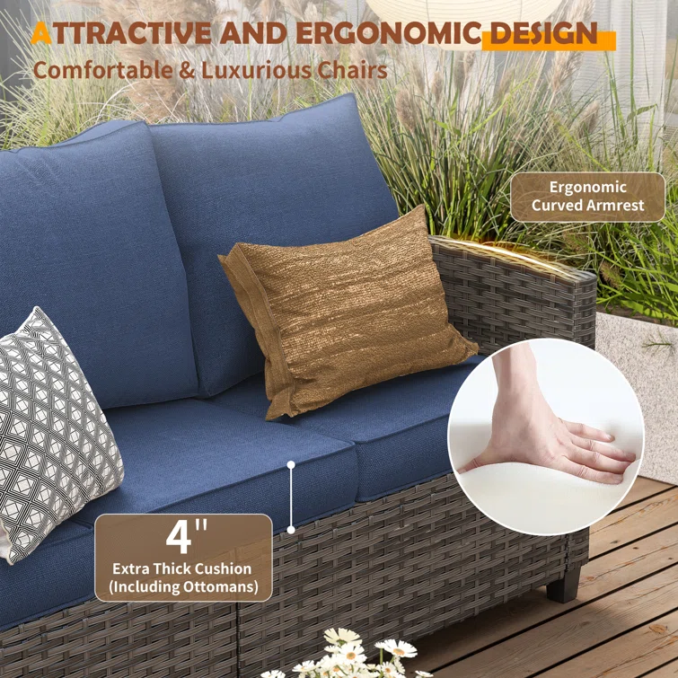 Mashawna 5 - Person Outdoor Seating Group with Cushions