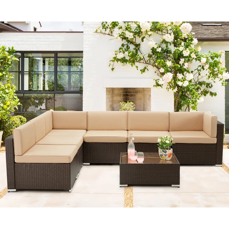 Saval 6 - Person Outdoor Seating Group with Cushions