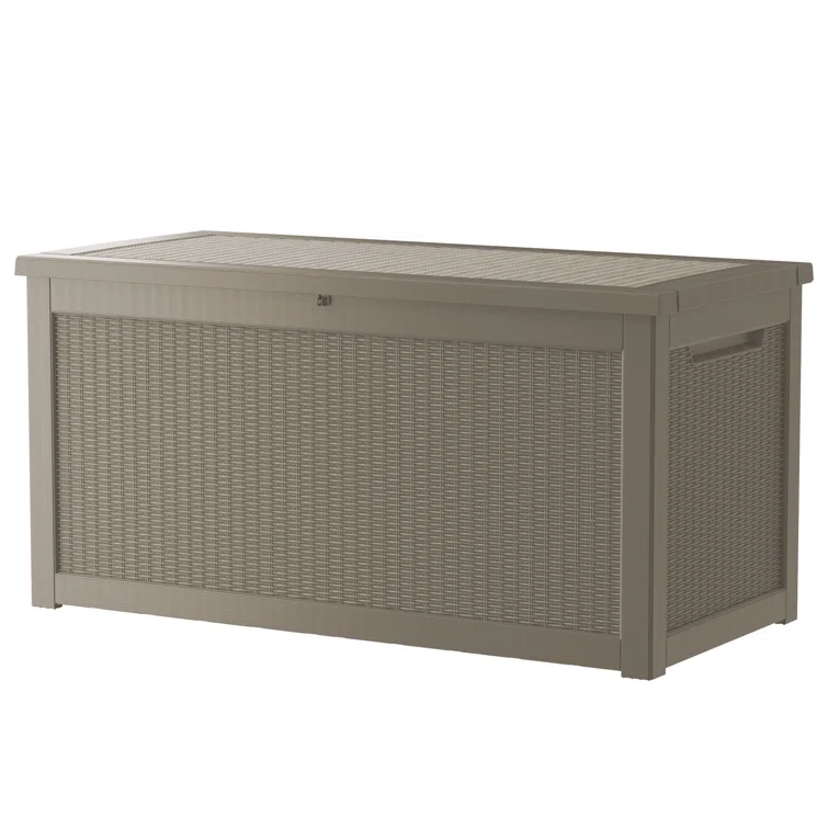 WORACO 32.2'' W 260 Gallons Water Resistant Resin Lockable Deck Box