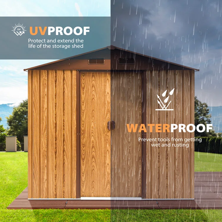 7 ft. 5 in. W x 5 ft. 5 in. D Metal Storage Shed