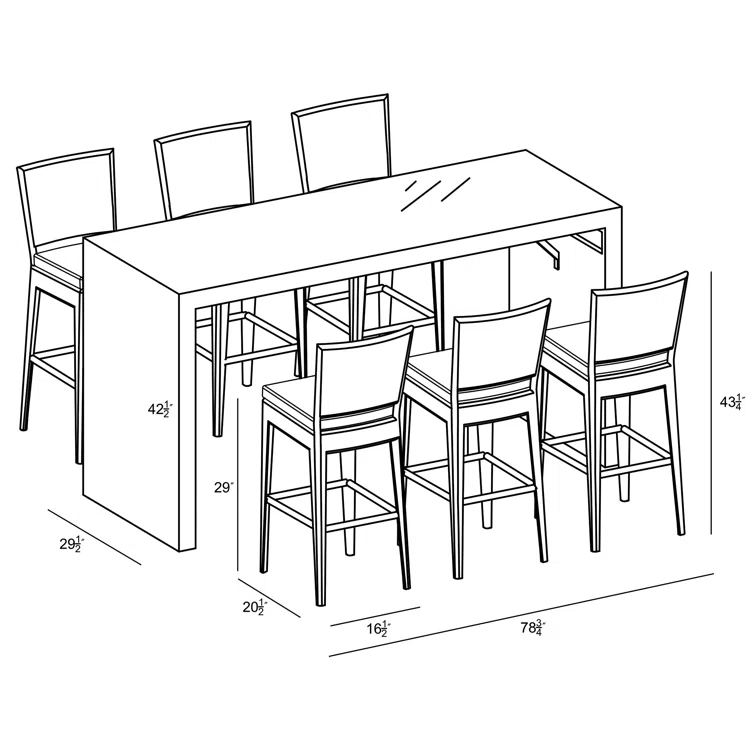 6 - Person Rectangular Outdoor Dining Set