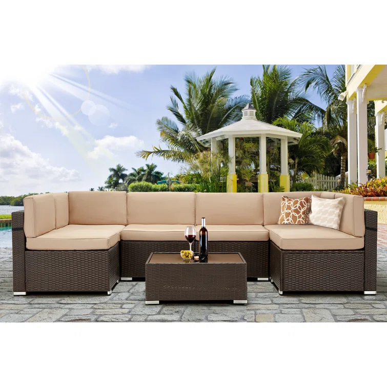 Saval 6 - Person Outdoor Seating Group with Cushions