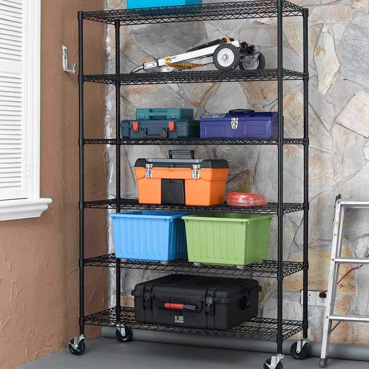 Kinzel 48'' W Height -Adjustable Shelving Unit with Wheels
