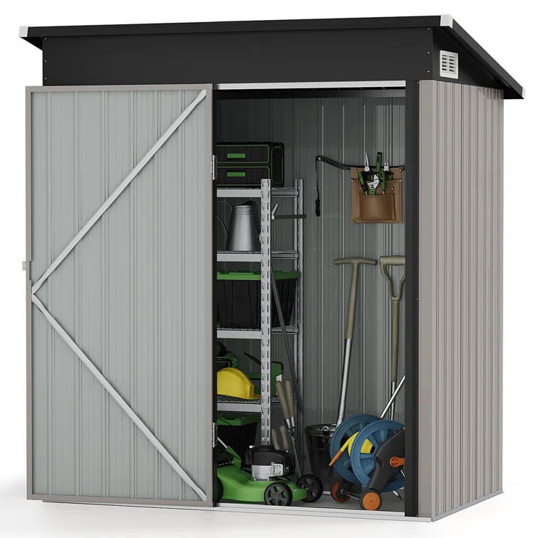4.5 ft. W x 2.5 ft. D Metal Lean-To Storage Shed