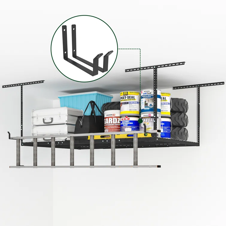 Marzio Steel Height -Adjustable Ceiling Mounted Rack