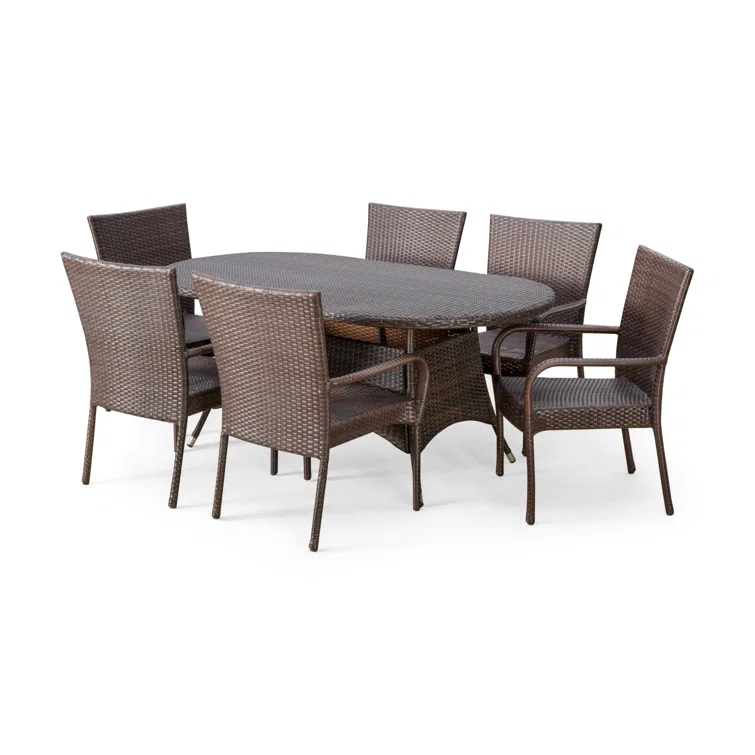 Raeola 6 - Person Oval Outdoor Dining Set