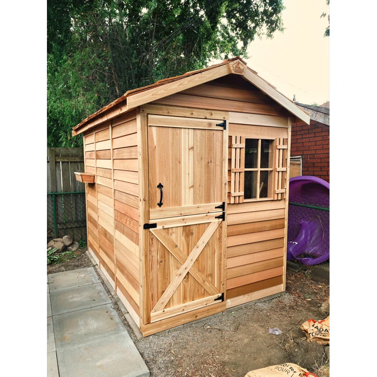 Gardener 6 ft. W x 6 ft. D Western Red Cedar Wood Traditional Storage Shed