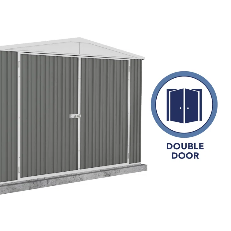 Utility 10 ft. W x 20 ft. D Galvanized Steel Storage Shed