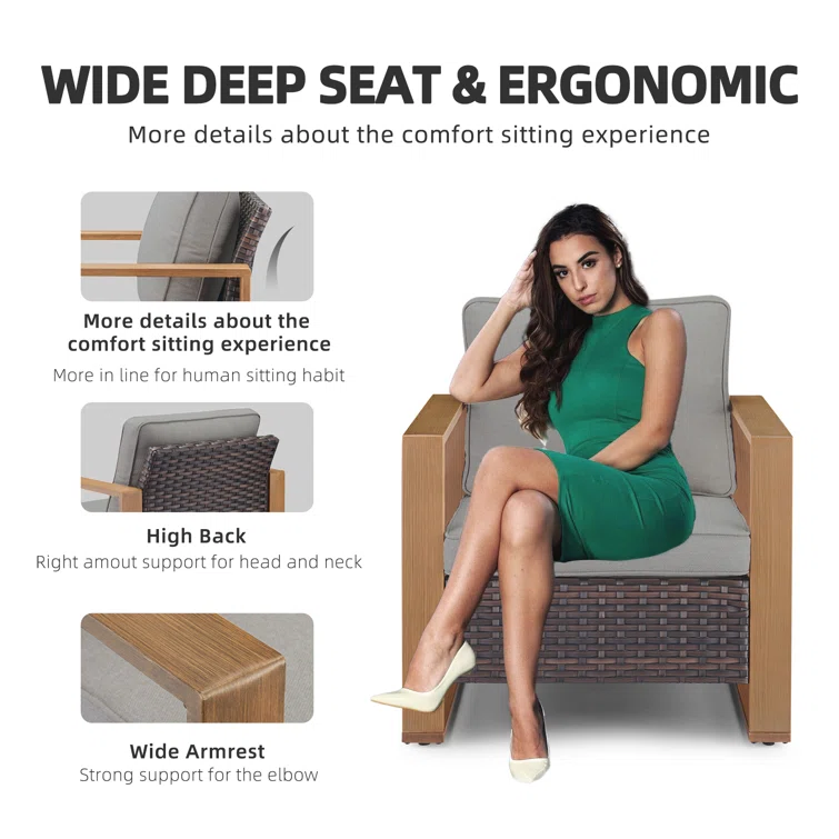 Zaheera 5 - Person Outdoor Seating Group with Cushions