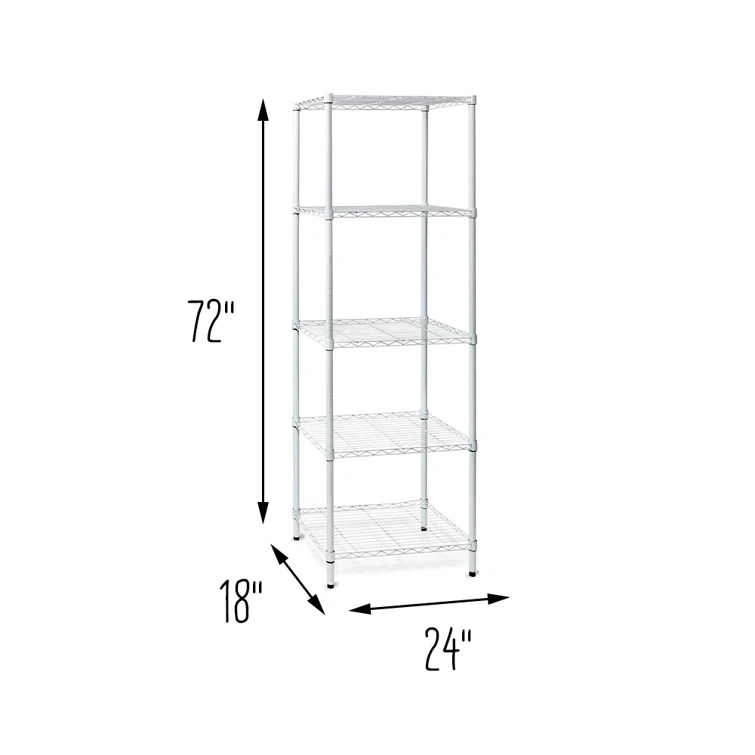 Alexandrina 3-Tier Shelving Unit (72" H X 24" W X 18" D)