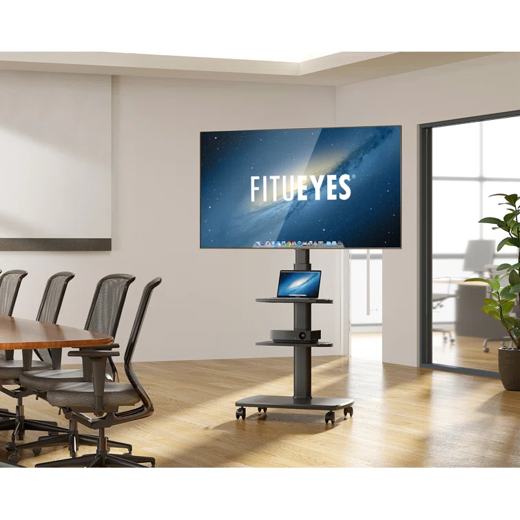 Abbing E Series TV Stand with Wheels Height Adjustable