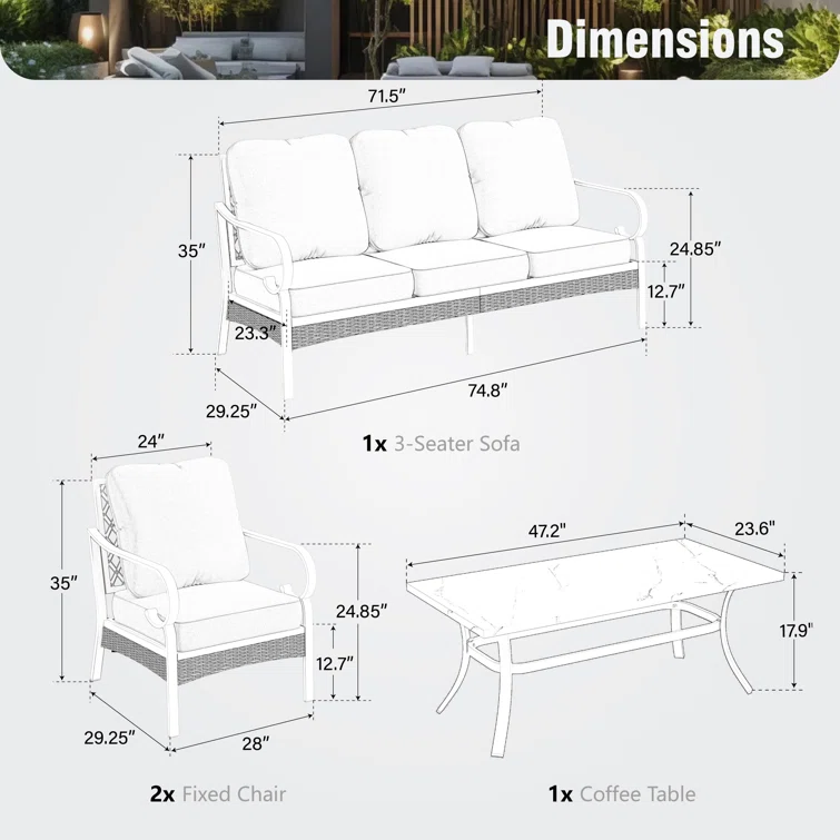 Tapasi 5 - Person Outdoor Seating Group with Cushions