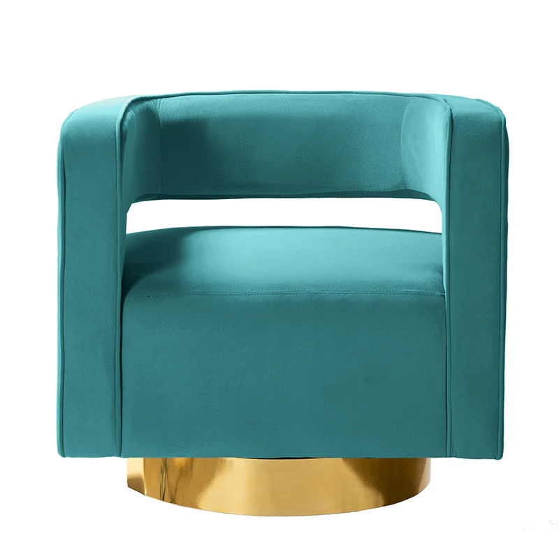 Agata Velvet Swivel Barrel Armchair