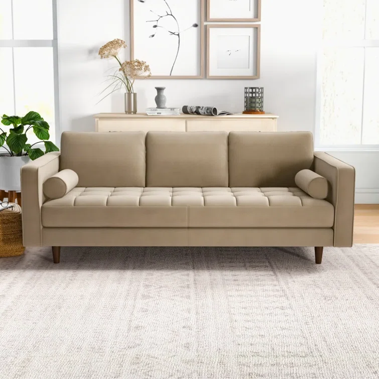 Tillia 84" Velvet Square Arm Sofa