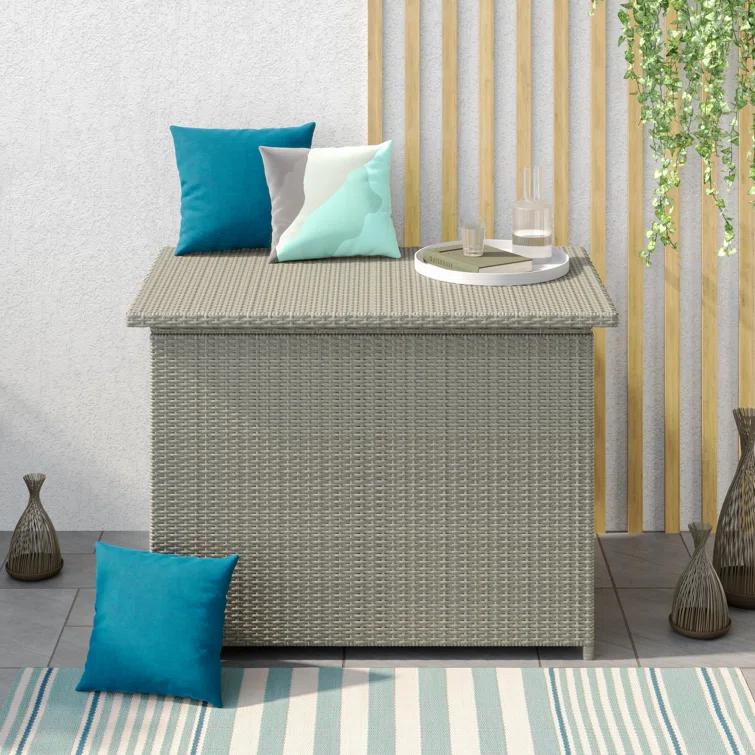 Etta Avenue™ Kristiana 46.46'' W 127 Gallons Wicker / Rattan Outdoor Deck Box