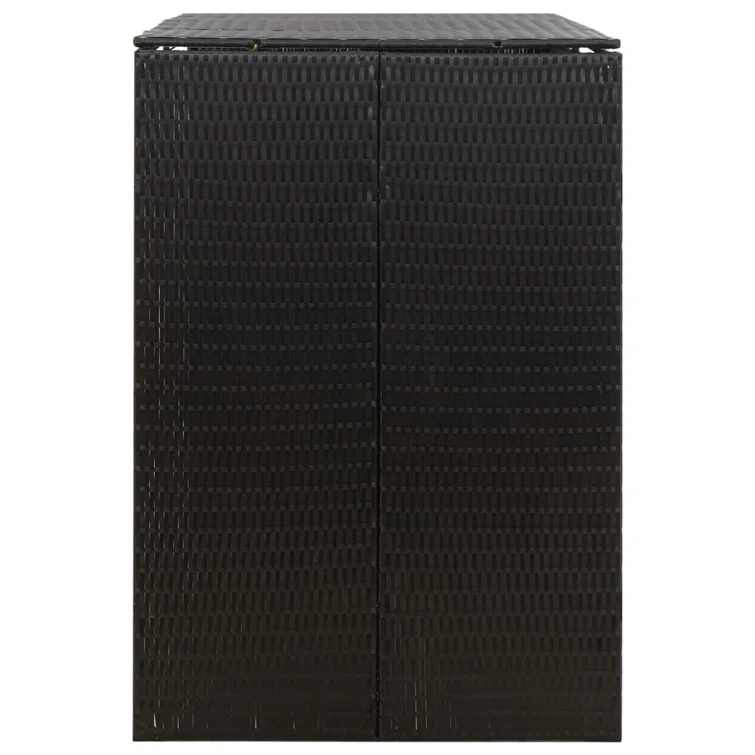 vidaXL Bin Store Outdoor Trash Can Storage Double Wheelie Bin Shed Poly Rattan