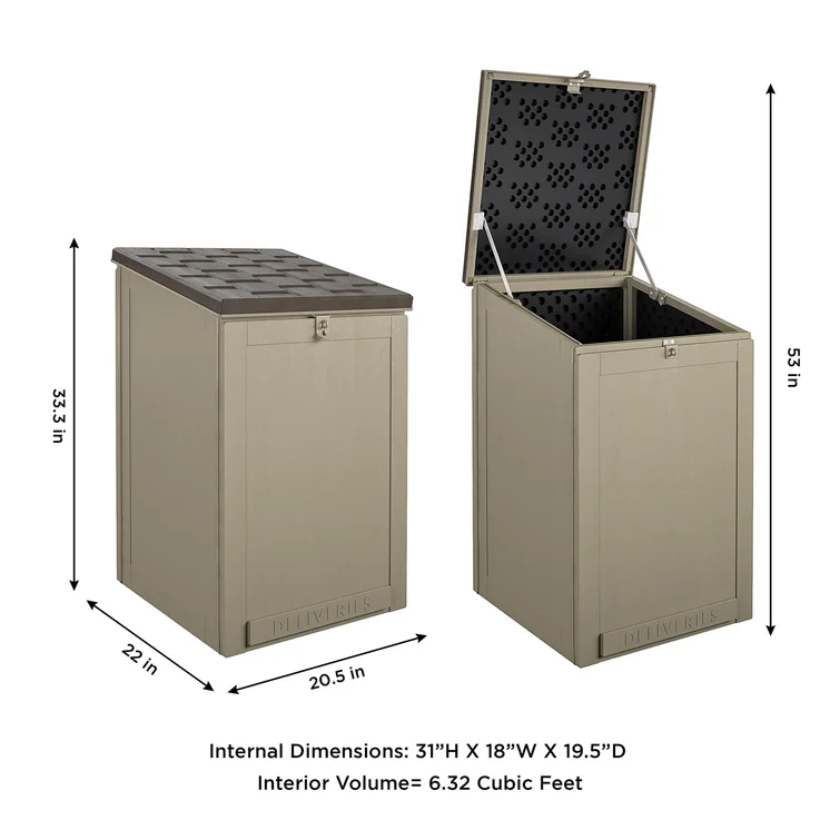 BoxGuard Large Lockable Package Delivery and Storage Box, 6.3 cubic feet