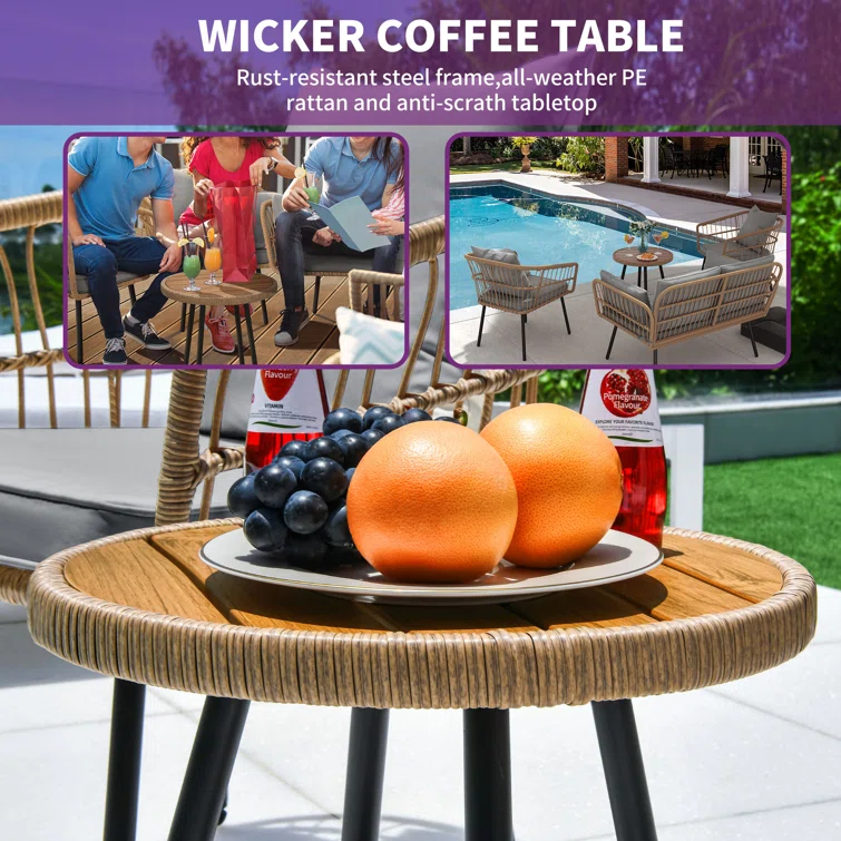 Balconera 5 - Person Outdoor Sofa Conversation Sets with Egg Chair