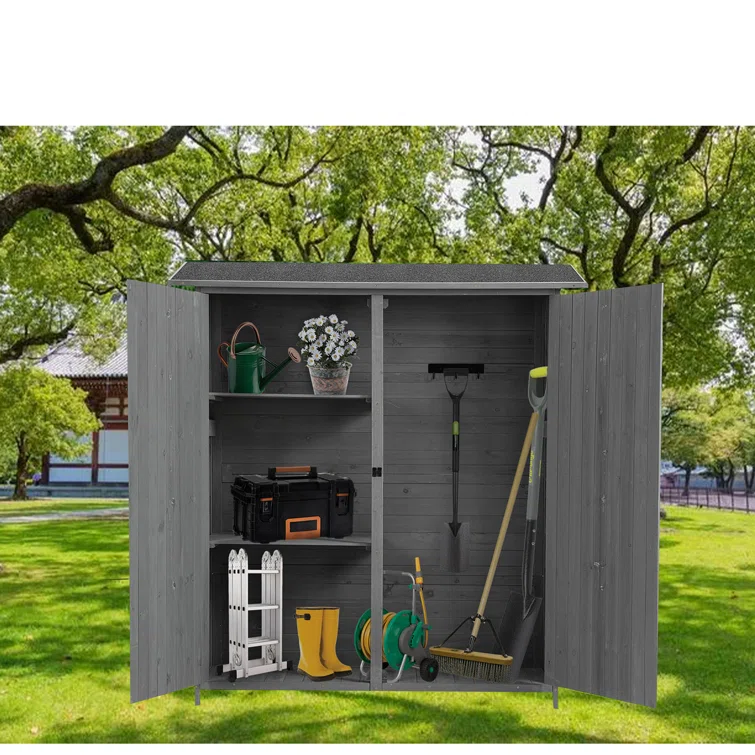 Outdoor 4 ft. 5 in. W x 1 ft. 5in. D Solid Wood Lean-to Storage Shed
